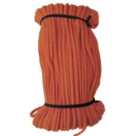 Cotton braided cord 5 mm, color 1612 - orange/1 m