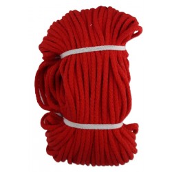 Cotton braided cord 5 mm, color 1621 -  red/1 m