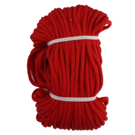 Cotton braided cord 5 mm, color 1621 -  red/1 m