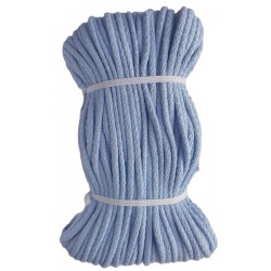 Cotton braided cord 5 mm, color 1623-sky blue/1 m