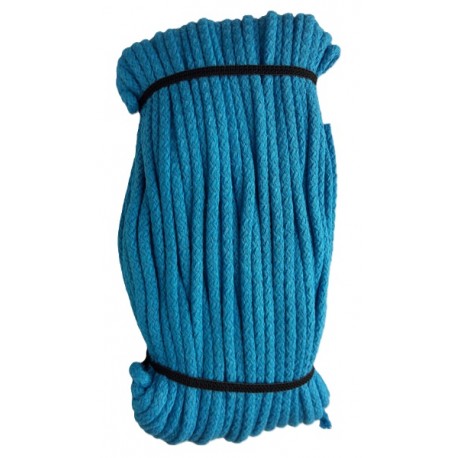Cotton braided cord 5 mm, color 1624-turquoise/1 m