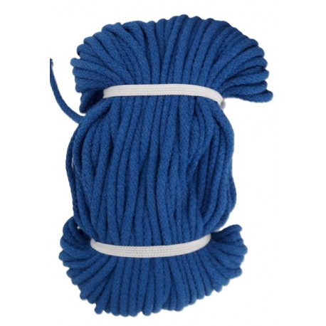 Cotton braided cord 5 mm, color 1625-cornflower/1 m