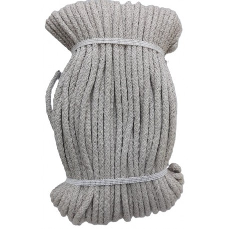 Cotton braided cord 5 mm, color 1693-light beige/1m