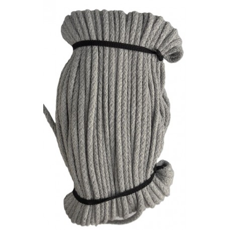Cotton braided cord 5 mm, color 1608 -  light grey/1 m