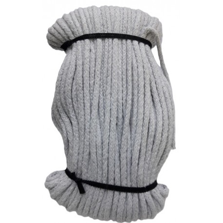 Cotton braided cord 5 mm, color 1607 -  light grey/1 m