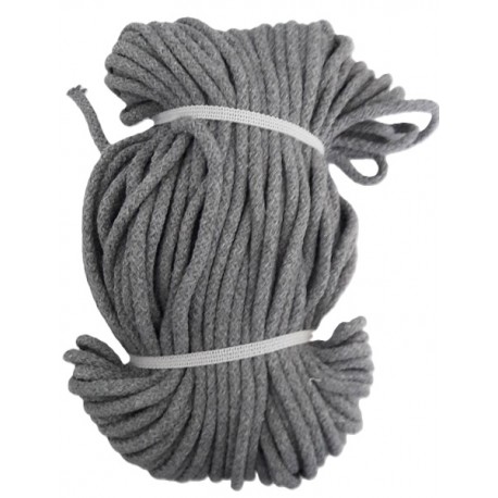 Virvė pinta medvilninė 5 mm, spalva 1609 - pilka/1 m