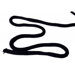 Cotton braided cord 9 mm soft black/1m