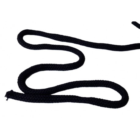 Cotton braided cord 9 mm soft black/1m