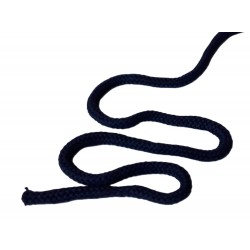 Cotton braided cord 9 mm soft  dark blue color/1m