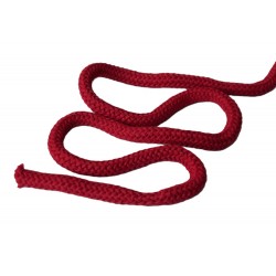 Cotton braided cord 9 mm soft  red color/1m
