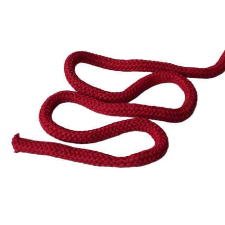 Cotton braided cord 9 mm soft  red color/1m