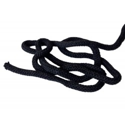 Cotton braided cord 9 mm soft  graphit color/1m