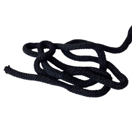 Cotton braided cord 9 mm soft  graphit color/1m