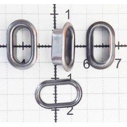 Akutės ovalo formos 10x5.5mm juodas nikelis, nerūdijančios/20vnt