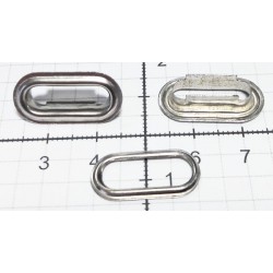 Akutės plieninės elipsės formos 16mm nikelis/20vnt.