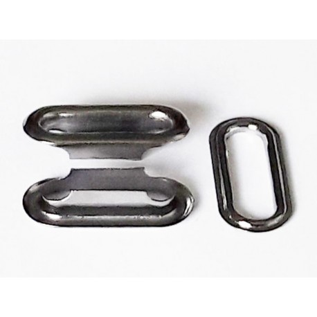 Eyelets of steel oval 20mm black nickel/20pcs.