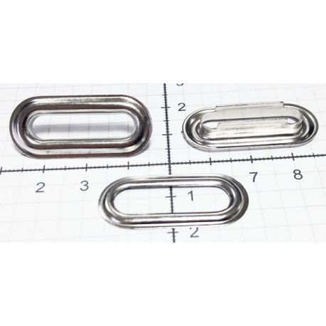 Eyelets of steel oval 25mm nickel/20pcs.