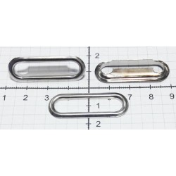 Eyelets oval 30mm stainless, silver, nickel free/20pcs.