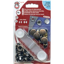 Snap fasteners "Auto Moto 15mm"/antique nickel/10pcs.