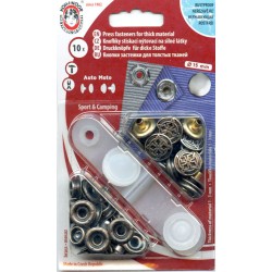 Snap fasteners "Auto Moto 15"/old nickel, engraved/10pcs.