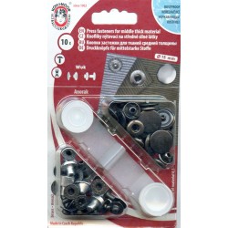 Snap fasteners Set "ALFA" 15 mm black/10pcs.