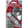 Snap fasteners Set "ALFA" 15 mm, white/nickel/10pcs.