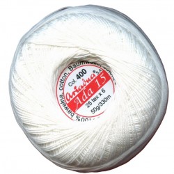Cotton crocheting yarn "Ada 15" white/1pc.