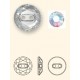 Crystal Button 3014/14 mm, color -  Crystal AB/1 pc.