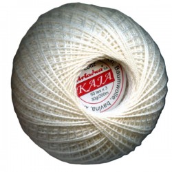 Cotton crocheting yarn "Kaja", color 000-natur/30g/200m