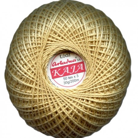 Cotton crocheting yarn "Kaja", color 321-beige/30g/200m