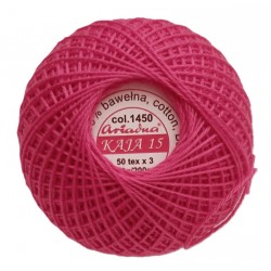 Cotton crocheting yarn "Kaja", color 1450-crimson/30g/200m