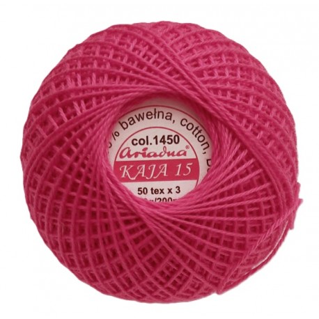 Cotton crocheting yarn "Kaja", color 1450-crimson/30g/200m