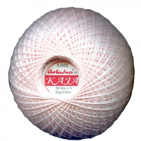Medvilniniai siūlai nėrimui "Kaja" spalva 317-šviesi rožinė/30g/200m