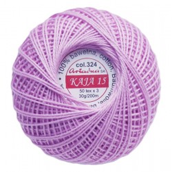 Cotton crocheting yarn "Kaja", color 324-lilac/30g/200m
