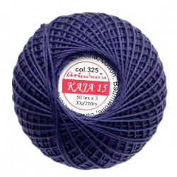 Cotton crocheting yarn "Kaja", color 308-dark blue/30g/200m