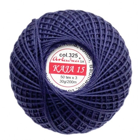 Cotton crocheting yarn "Kaja", color 308-dark blue/30g/200m