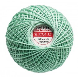 Cotton crocheting yarn "Kaja", color 1454-mint/30g/200m