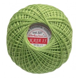 Cotton crocheting yarn "Kaja", color 327-light green/30g/200m