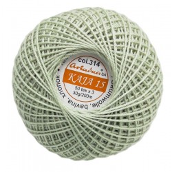 Cotton crocheting yarn "Kaja", color 314-green gray/30g/200m
