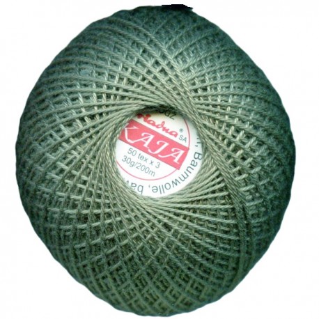 Cotton crocheting yarn "Kaja", color 318-khaki/30g/200m