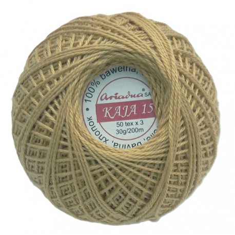 Medvilniniai siūlai nėrimui "Kaja" spalva 331-tamsi smėlio/30g/200m