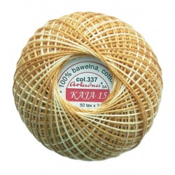 Cotton crocheting yarn "Kaja", color 337-gold shaded /30g/200m