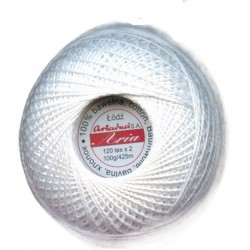 Hand knitting cotton yarn "Aria 5"/color 400-white/1pc.