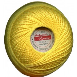 Hand knitting cotton yarn "Aria 5", color 360-yellow/1pc.