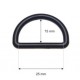 Plastic D-Ring 25x15x3.5 mm black /1 pc.
