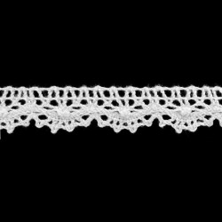 Cotton lace trim art.C020/11mm white/1 m