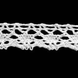 Cotton Lace Trim art.C035/17mm, white/1 m