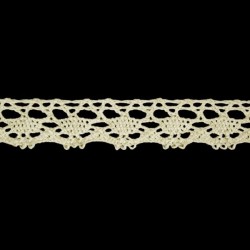Cotton Lace Trim art.C035/19mm, natural cotton/1 m