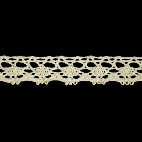 Cotton Lace Trim art.C035/19mm, natural cotton/1 m