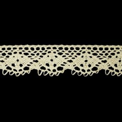 Cotton Lace Trim art.C-091/18mm, natural cotton/1 m
